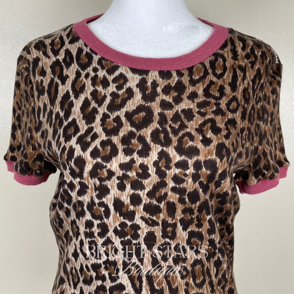 Extremely Rare Leopard Print Designer Top ASO Lorelai Gilmore Girls Brown Pink - Picture 9 of 15